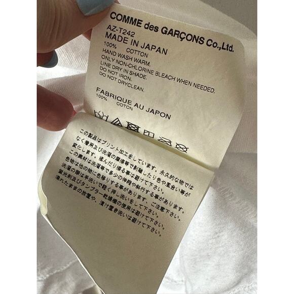 Comme des Garçons Play White Graphic Print Crew Neck T-Shirt Men's XL - Picture 6 of 7